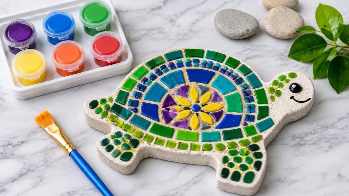 Creative Roots Mosaic Turtle DIY Stepping Stone Kit : A Fun and Educational Craft for Kids