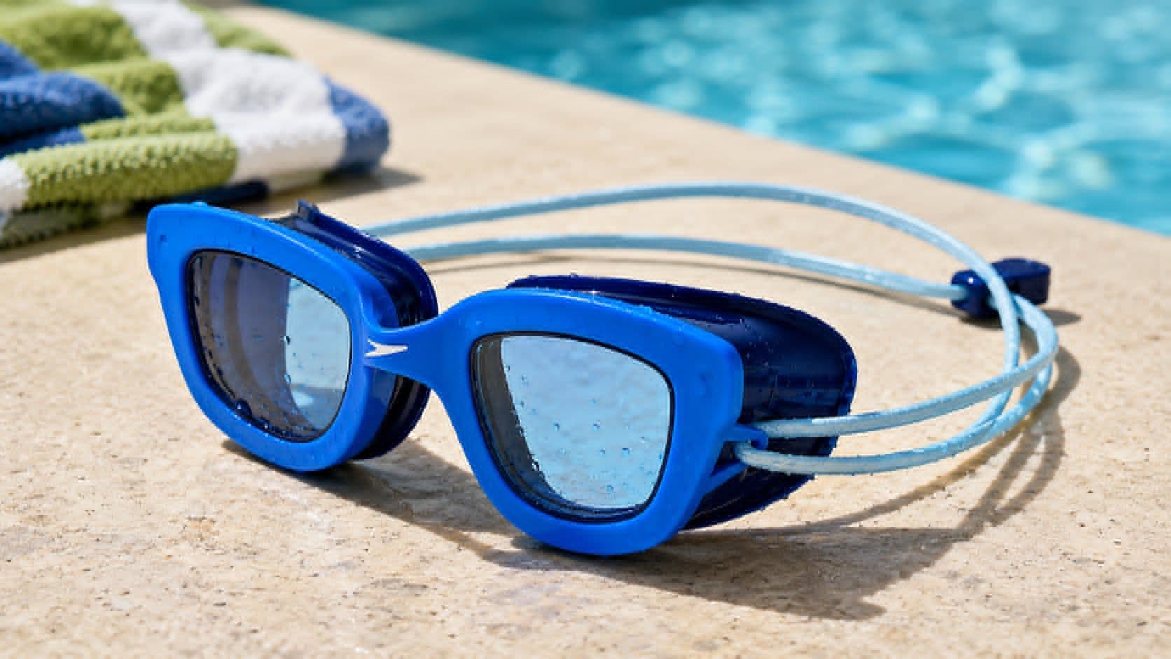 Speedo Kids' Swim Goggles Sunny G designed for children’s swimming lessons with soft silicone frame and UV protection