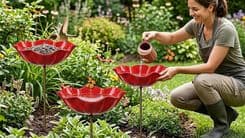 PYSUG Handmade Metal Flower Garden Stakes: A Stylish Way to Support Birds and Pollinators